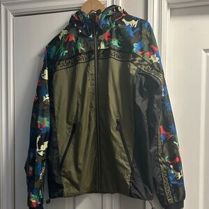 Superdry Olive & Multicolor Camo Hooded Windbreaker